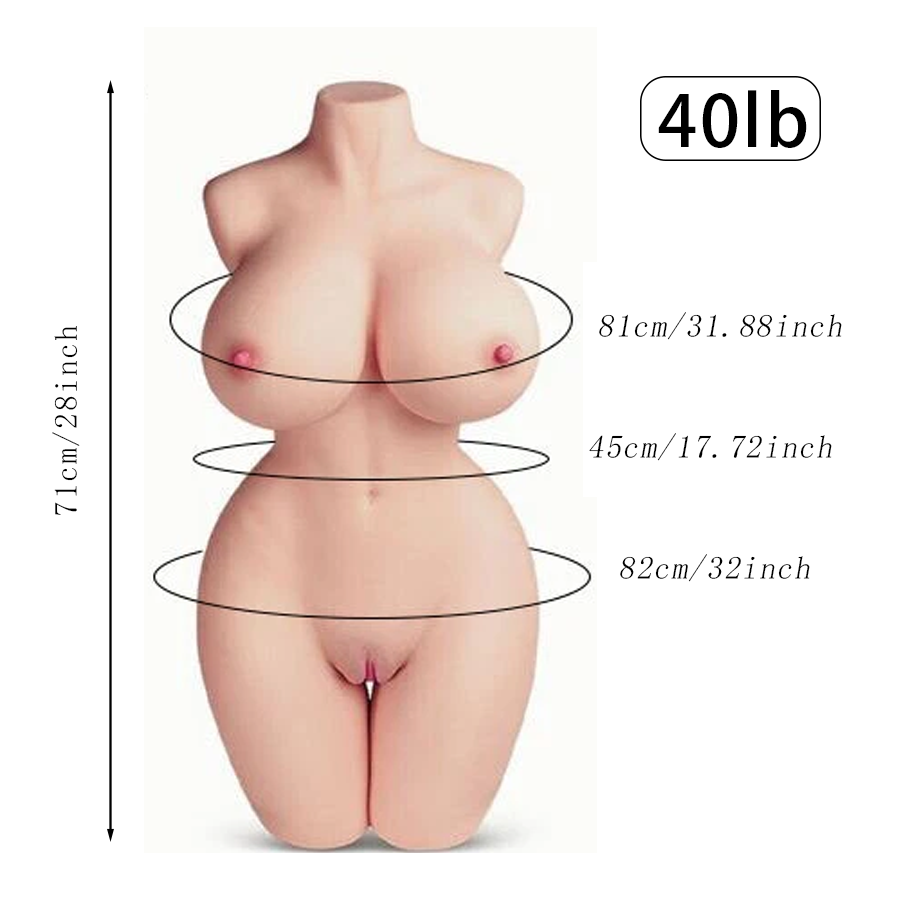 40 LB Sex Doll For Men With 3 In 1 Big Breasts Tight Butt, Realistic Female Torso Love Doll Male Sex Toy, Real Flexible Body Size, Male Masturbation Doll, Providing A Stimulating Experience For Men