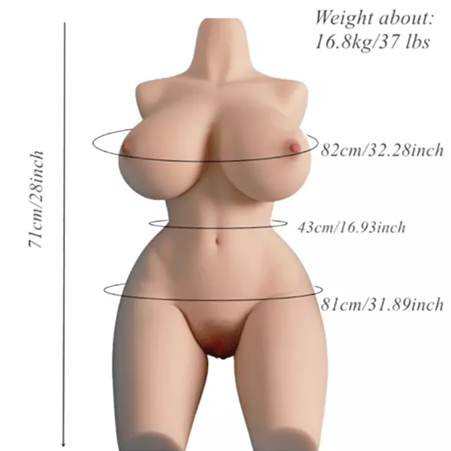 37 Lb Sex Doll For Men With 3 In 1 Big Breasts Tight Butt, Realistic Female Torso Love Doll Male Sex Toy, Real Flexible Body Size, Male Masturbation Doll, Providing A Stimulating Experience For Men