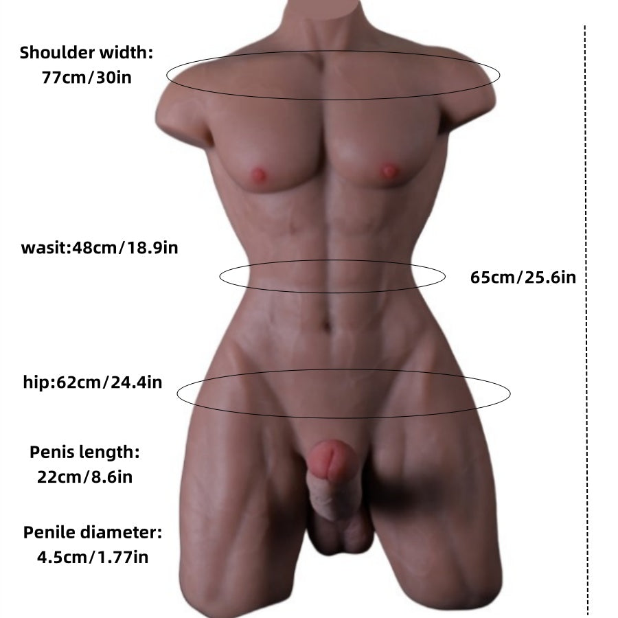36LB Realistic Male Sex Doll for Women, Life Size Male Torso Sex Doll with Huge genital& Strong Muscles, men Sex Dolls Dildo Torso with Tight Anus for Female and men Masturbation