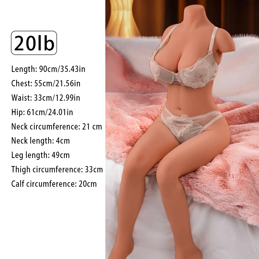 20LB Lifelike Sex Dolls, Life Size Flexible Torso Sex Doll For Men, With Straight Breasts Big Butt Slim Body Soft Touch, Realistic Full Size Dolls Vaginal Anal Breasts Adult Sex Toys, Includes Skeleton For Easy Positioning, Adult Gifts