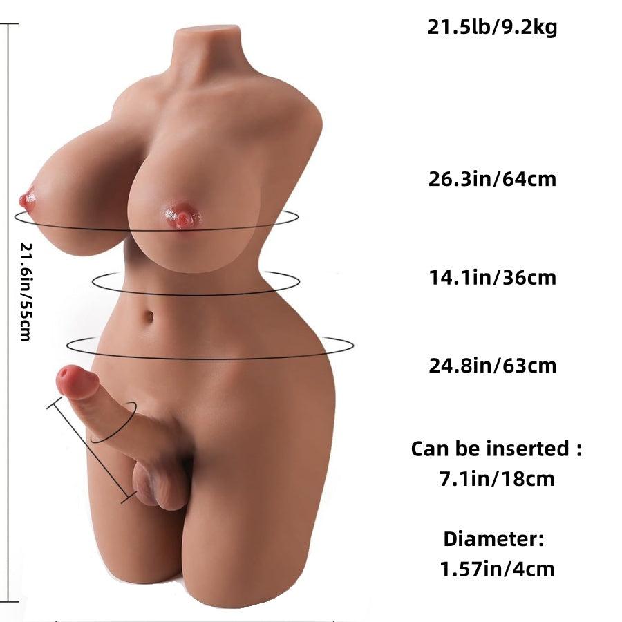 21.5 Sex Doll for Women Sex Torso with Huge Dildo Sex Doll Full Body Trans with Big Penis Torso Male Masturbator Adult Sex Toys for Men
