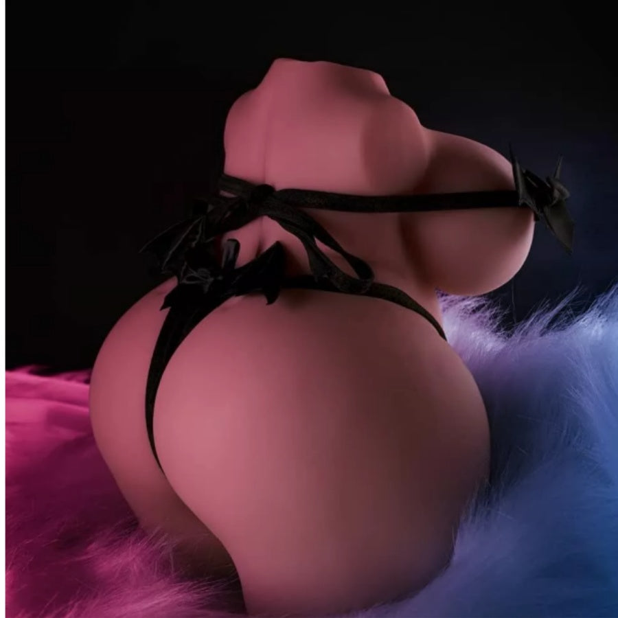 17LB Brown BBW Sex Doll with Big Fat Boobs and Ass, sex Love Doll Pocket Pussy with Built-in Spine, Male Masturbator with Realistic Vagina and Anus, Sex Toy for Men Orgasm