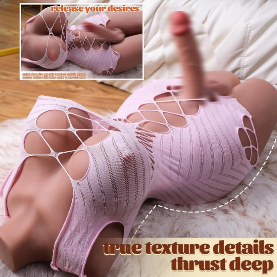 21lb Sex Doll Torso Adult Toys Male Masturbators with Realistic Big Breasts and Huge Dildo, Life Size Sex Doll with Hard Cock and Tight Anal, 3 in 1 Sex Toys with Penis for Women&Men Couple
