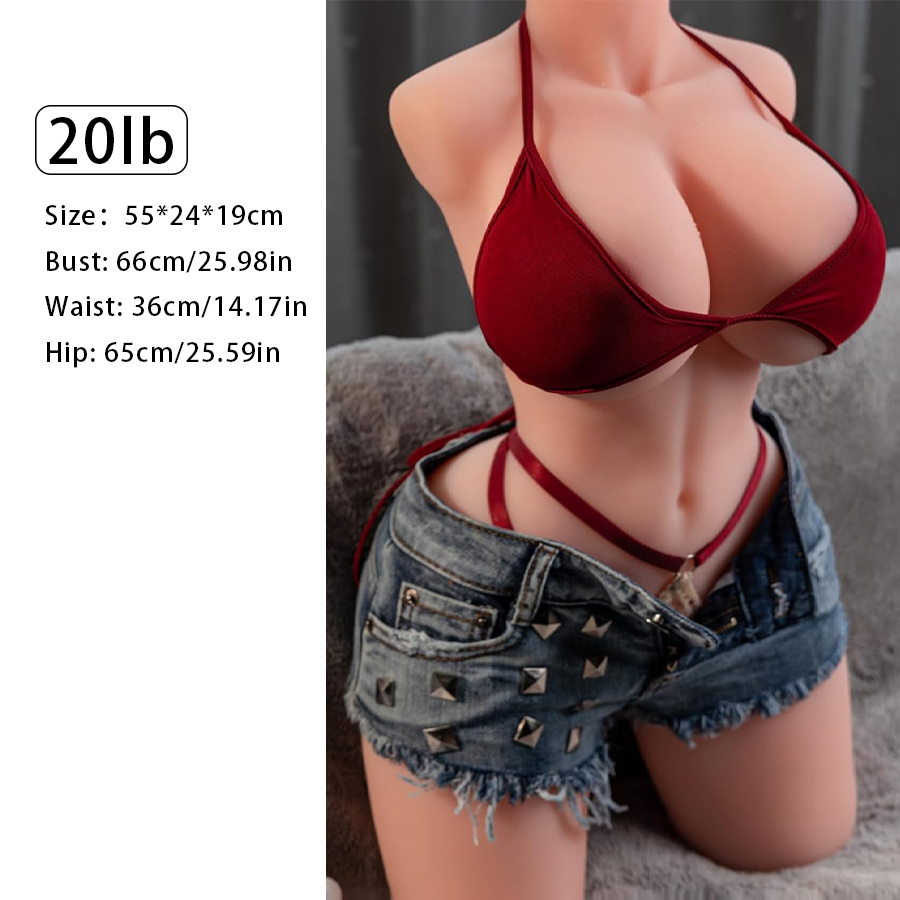 20LB Life Size Sex Dolls for Men, Realistic Female Sex Doll Torso Male Masturbator with Soft Big Boobs & Big Butt Pussy Ass, Full Size Love Doll Adult Toy for Vaginal Anal Breast Sex