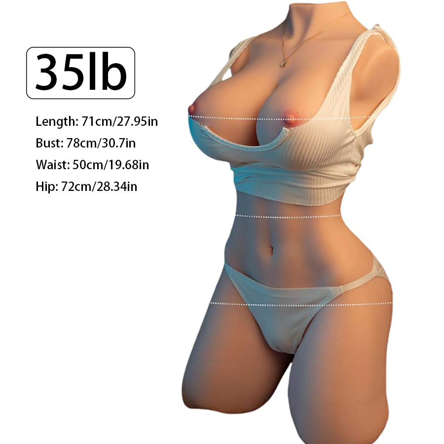 35LB Life Size Sex Doll with Flexible Torso, Ultra-Realistic Sex Dolls with Full Size Real Skin Texture, 3 in 1 Big Breasts Hot Butt Pussy Ass Hole Sex, Adult Sex Toys for Men Orgasms