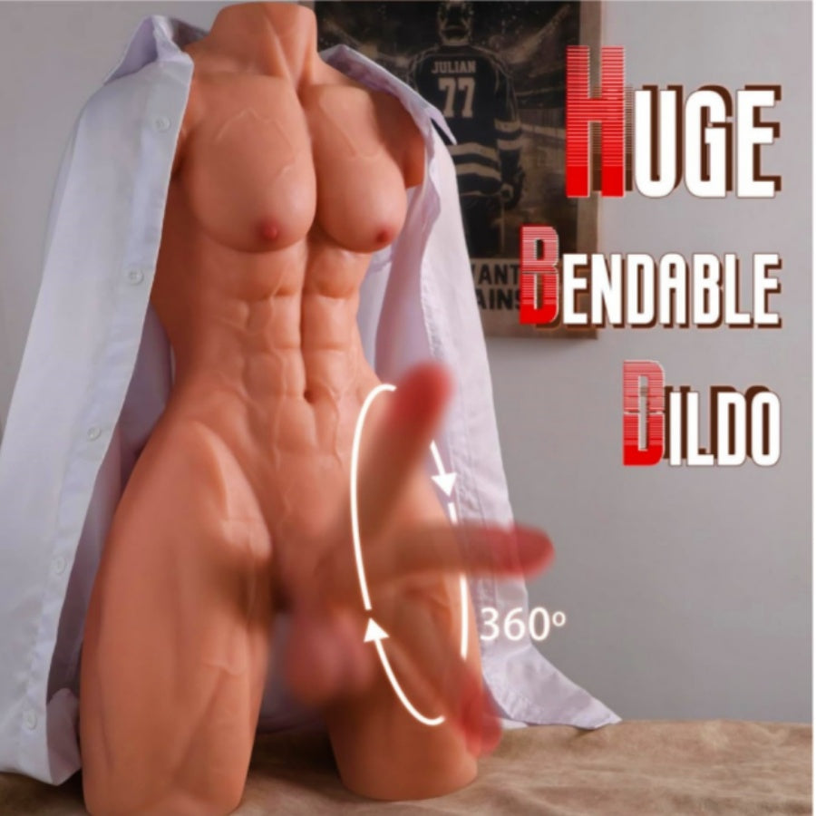37LB Male Torso Sex Doll with Realistic Dildo,Sex Dolls 8in Realistic Dildos,Torso Dildo with Anus Muscle Male Sex Dolls for Women Couple