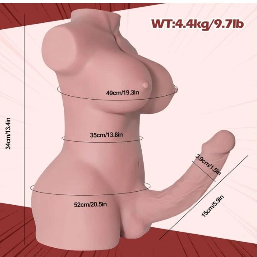 9.8lb Shemale Sex Doll Torso Realistic Dildo Breasts Anal Lifelike sexual Love Dolls Silicone Anal Testicles Unisex Masturbator For Men Women Couple Adult Sex Toys Male Masturbation Relaxation Gift Funny Stuff Weird Room Decor