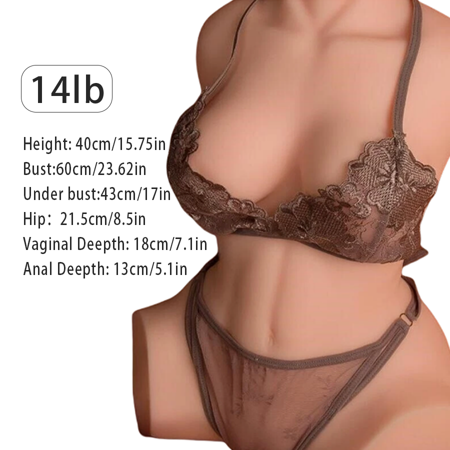 14LB Male Masturbation Sex Toys Lust Women Tender Acupoints Famous Device European And American Big Breasts Inverted Sex Love Fun Half-body Doll Husband And Wife Couple Sex Holiday Party European And American Classics 1 to 1 Safety