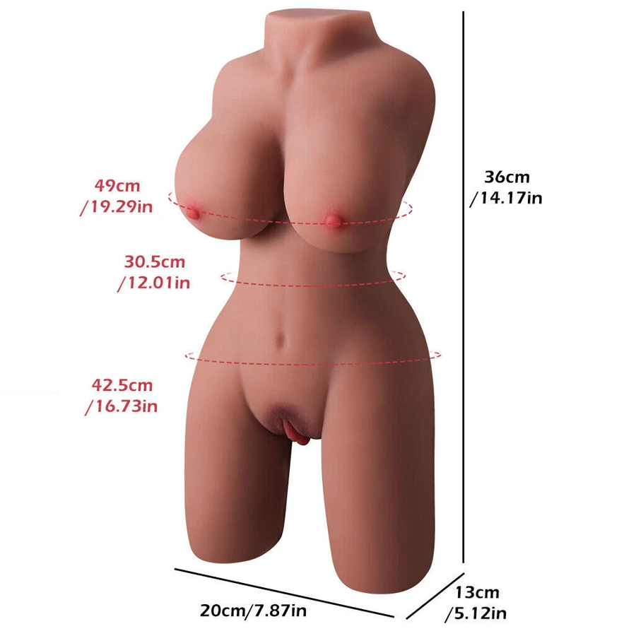 6.6LB TPE Real Pocket Pussy Sex Torso Doll Half Body Toy ForMen Masturbator