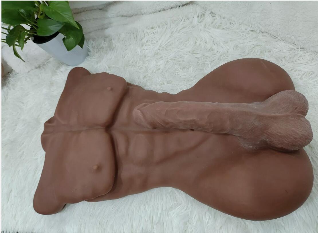 Male Body Sex Doll For Gay Women G-Spot Realistic Dildo TPE Silicone Skin Feeling-Male Torso Flat Base sex doll