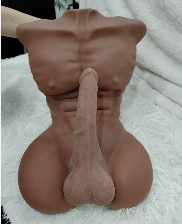 Male Body Sex Doll For Gay Women G-Spot Realistic Dildo TPE Silicone Skin Feeling-Male Torso Flat Base sex doll