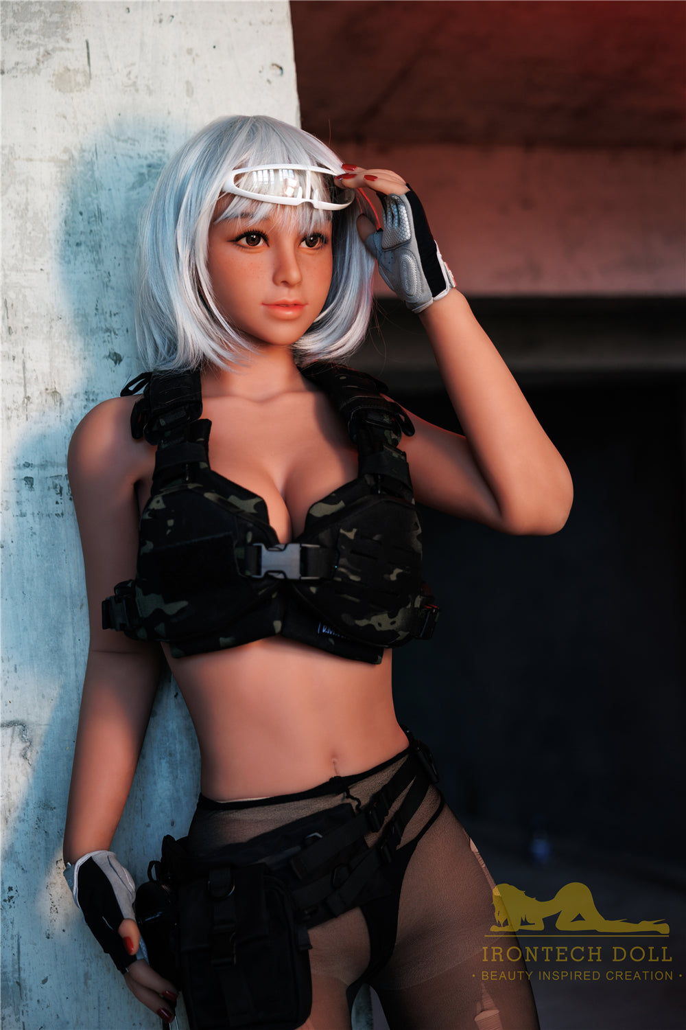 167cm Irontech Doll, Miki Full-Sized Sex Toy Love Dolls with Brown Skin, Big Boobs Sex Doll for Man