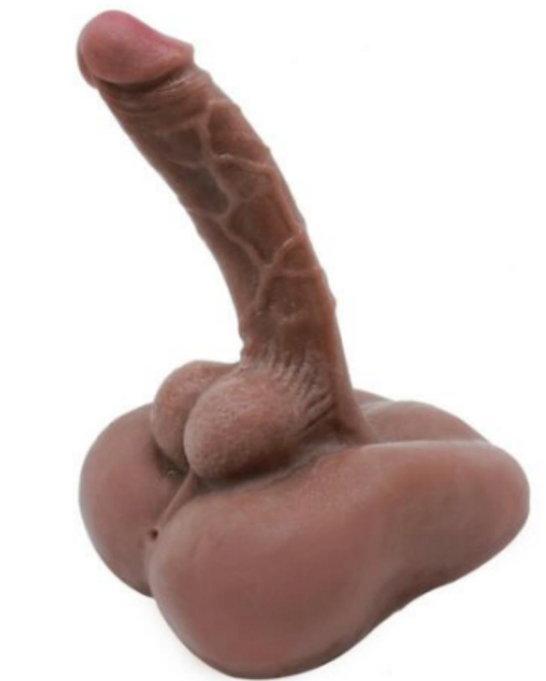 Realistic Dildo Sex Toy, Torso Sex Doll with Flexible Big Penis, Men Penis TPE Doll with Tight Anal Hole and Flat Base Unisex Sex Toy