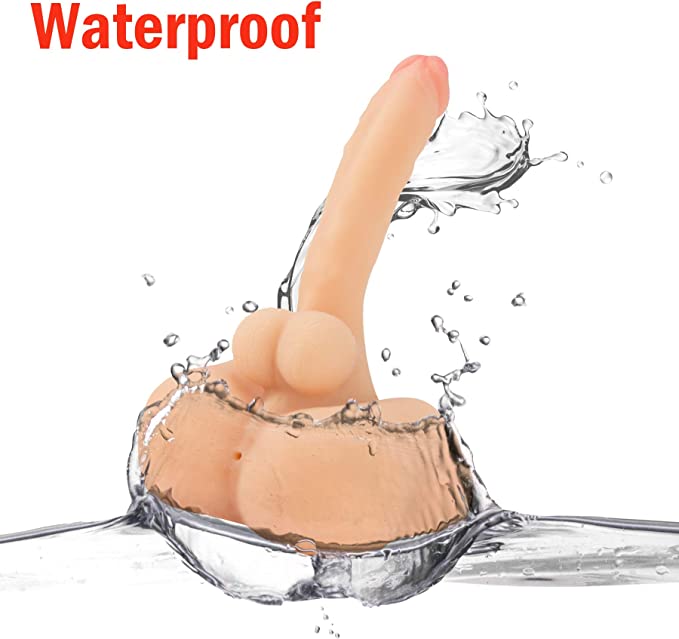 Realistic Dildo Sex Toy, Torso Sex Doll with Flexible Big Penis, Men Penis TPE Doll with Tight Anal Hole and Flat Base Unisex Sex Toy