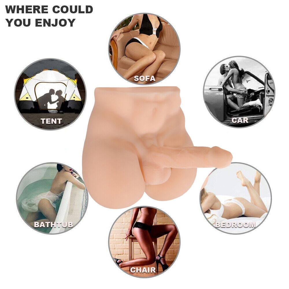 Realistic 3D Male Sex Dolls with Lifelike Flexible Dildo, Man Lower Shaped Torso Sex Toy for Women Soft Female Masturbator with Large Cock and Tight Anal Sex Stroker…