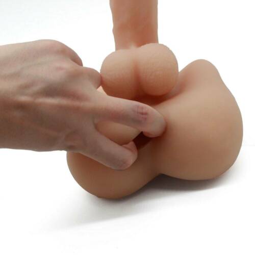 Realistic Dildo Sex Toy, Torso Sex Doll with Flexible Big Penis, Men Penis TPE Doll with Tight Anal Hole and Flat Base Unisex Sex Toy