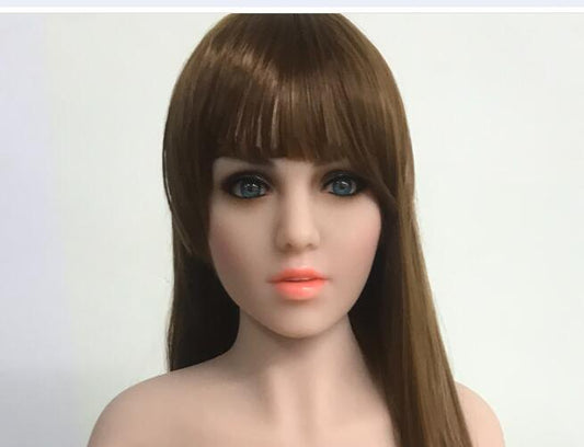 Lifelike TPE Sex Doll Head Female Face Single Makeup Head Soft Silicone Doll Head Connection Doll Accessories with Snap or M16 Studs Fixed