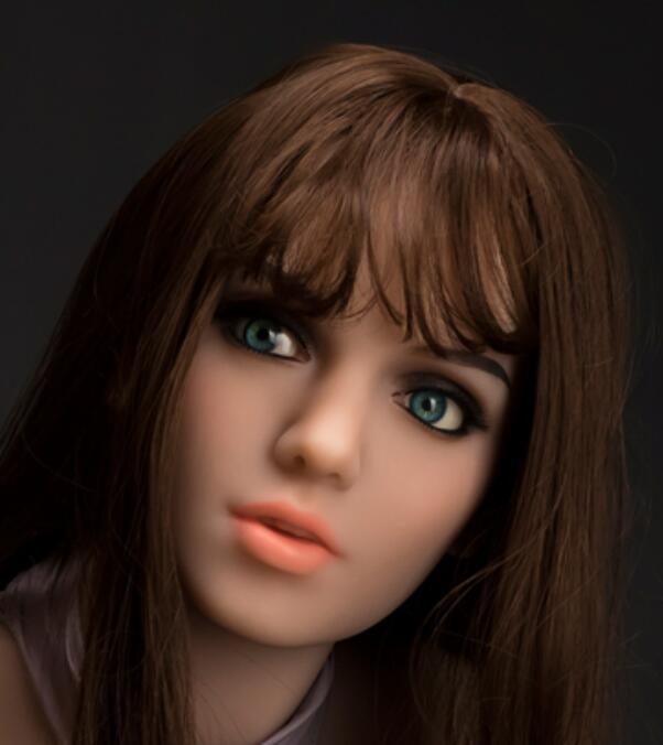 Lifelike TPE Sex Doll Head Female Face Single Makeup Head Soft Silicone Doll Head Connection Doll Accessories with Snap or M16 Studs Fixed