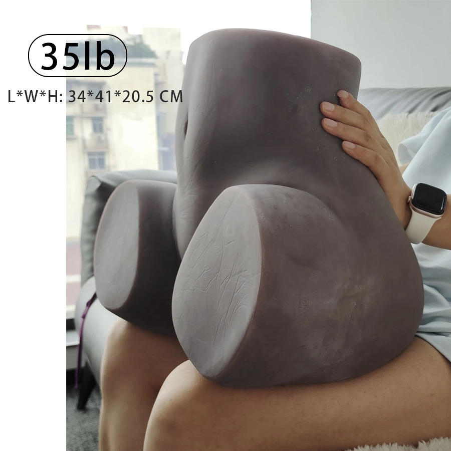 35LB Sex Doll Male Masturbator with Anal Vaginal Stimulation Realistic Big Butt Torso Female Sex Doll Pocket Pussy Ass Masturbation Toy Adult Toys for Men, Black Color