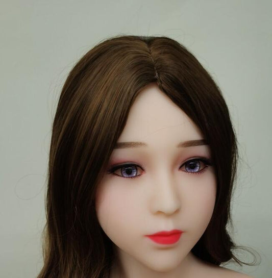 (Only Head) Sex Doll Head Full Skeleton Love Toys TPE Oral Sex Toys For Men-with a free wig