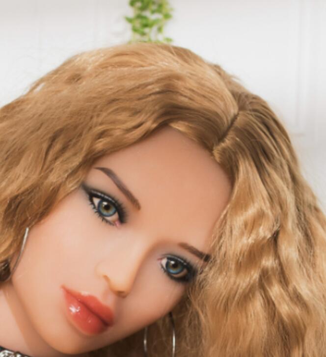 Sex Doll Head, Lifelike Sex Doll with Head, Realistic TPE Silicone Sex Dolls Head, Lifelike Female Doll Head with Oral Channel Snap or M16 Studs Fixed (Only Head/No Body)