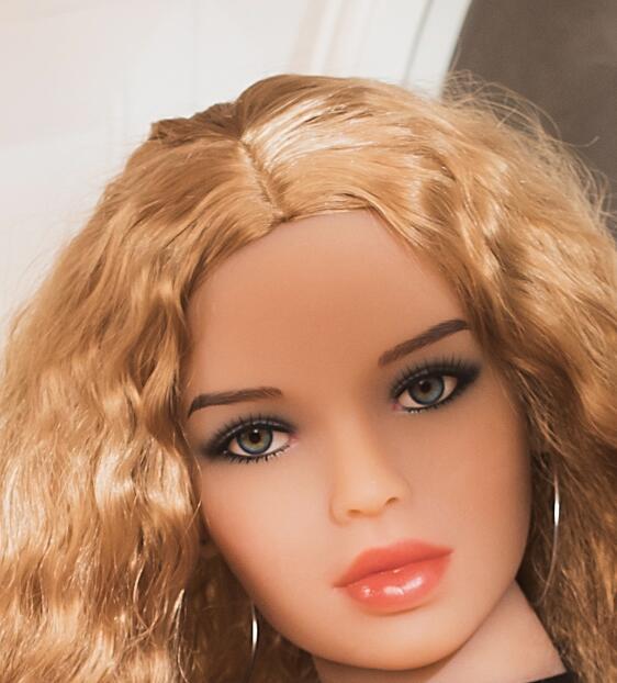 Sex Doll Head, Lifelike Sex Doll with Head, Realistic TPE Silicone Sex Dolls Head, Lifelike Female Doll Head with Oral Channel Snap or M16 Studs Fixed (Only Head/No Body)