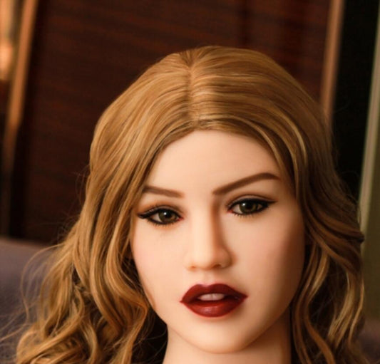 Sex Doll Head, Life Size Love Doll Head with Oral Channel, Realistic Sex Doll with Head, Details Adult Female Head Suitable for Above 135CM to 170CM Sex Doll (Head Only)