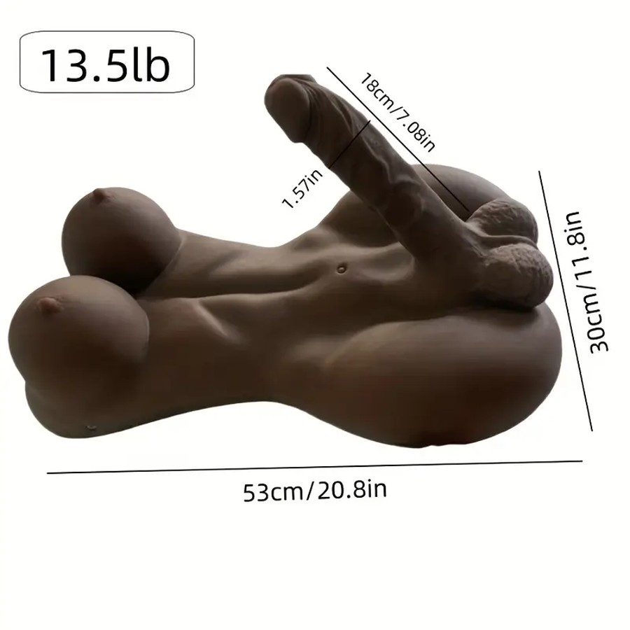13.5lb Shemale Sex Doll Torso Realistic Dildo Breasts Anal Lifelike Ranssexual Love Dolls Hugh Penis Anal Testicles Unisex Masturbator For Men Women Couple Adult Sex Toys Male Masturbation Relaxation Gift Funny Stuff Weird Room Decor