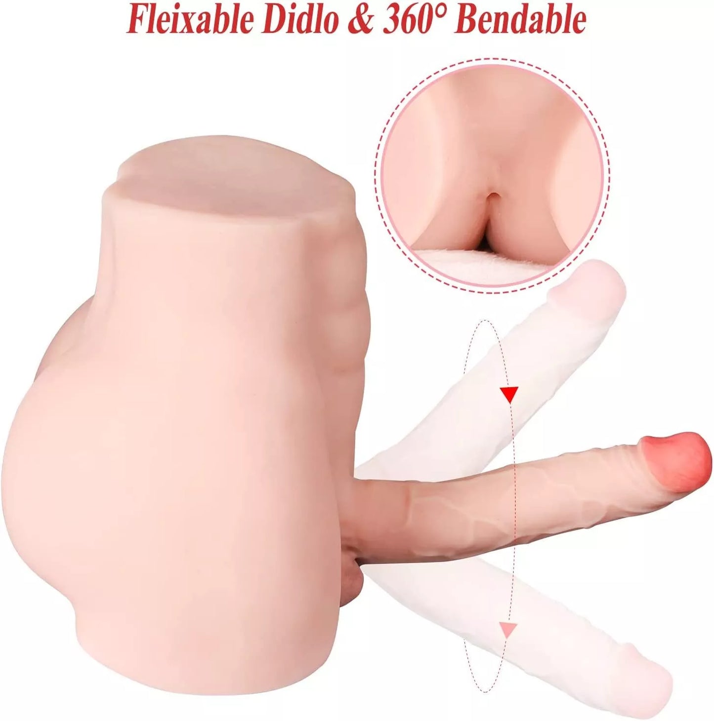 Male Sex Doll with Flexible Dildo Realistic Sex Huge Cock,  Sex Dolls for Women 7.9 in Cock Female Masturbation Unisex Masturbator Tight Anal Adult Toy for Men Couple,Women  Sex Toy
