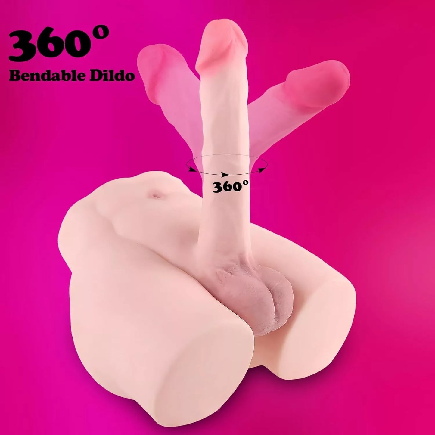 Male Sex Doll with Flexible Dildo Realistic Sex Huge Cock,  Sex Dolls for Women 7.9 in Cock Female Masturbation Unisex Masturbator Tight Anal Adult Toy for Men Couple,Women  Sex Toy