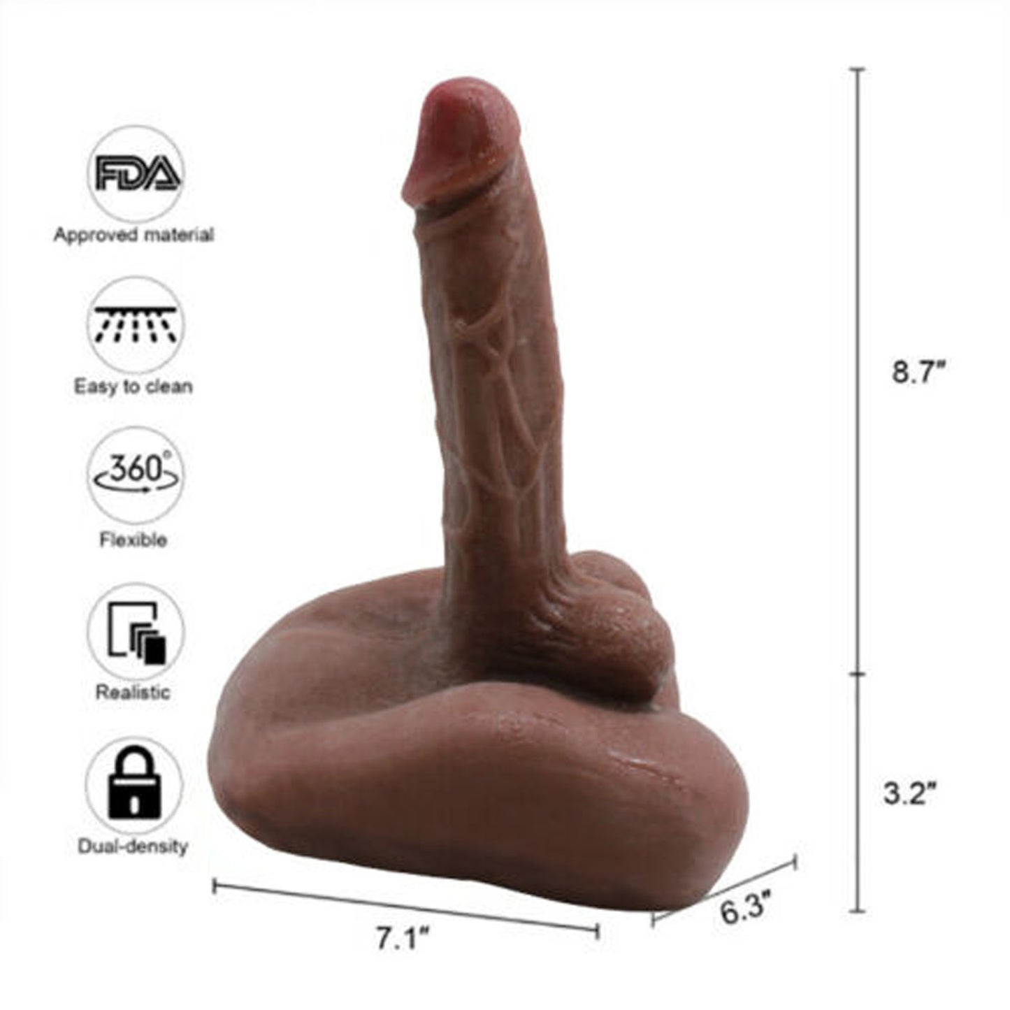 Realistic Torso Dildo Love Sex Doll Male Penis and Anal Sex Toy, Male Torso Sex Body with Soft Lifelike Large Penis, Black…